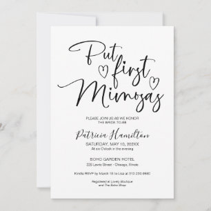 Invitation Mais d'abord Mimosas Réception de Mariage Minimali