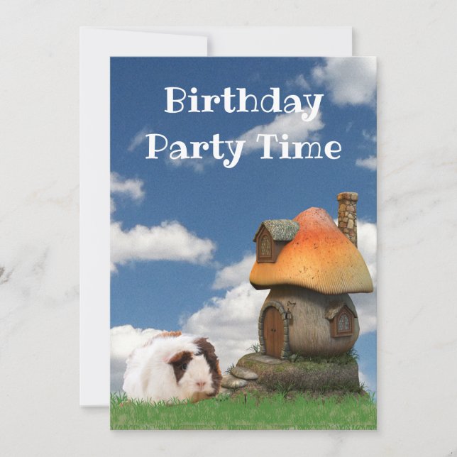 Invitation Maison Champignon pour Fête d'Anniversaire d'Enfan (Devant)
