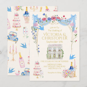 Invitation Maison de Château Français Mariage Fantaisiste