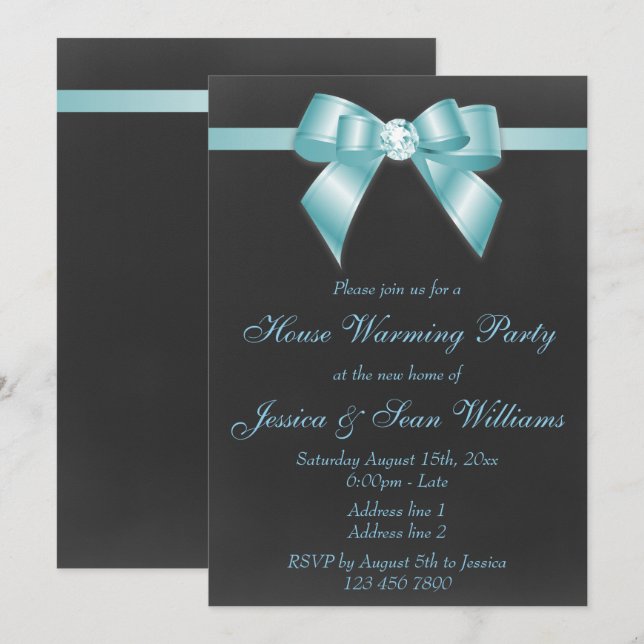 Invitation Maison de Fête de Chauffage de Classe avec un Ruba (Devant / Derrière)