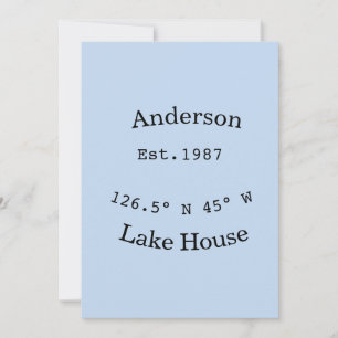 Invitation Maison de lac etc. Date année coordonnées personna