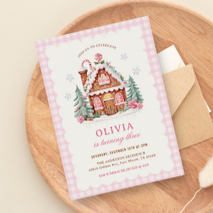Invitation Maison de pain d'épices Fille Fête d'anniversaire 