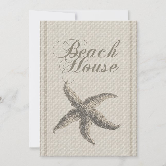 Invitation Maison de plage étoile de mer Rivage Côtiers (Devant)