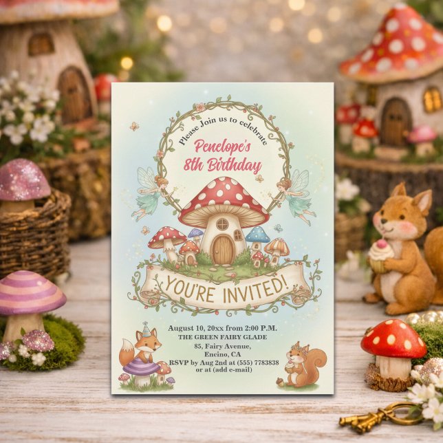 Invitation Maison des Petites Fées Champignons 8e Anniversair (Créateur téléchargé)