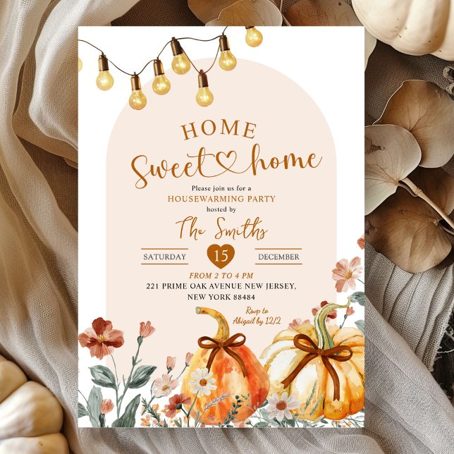 Invitation Maison Douce Maison Boho Fête de Chauffage de Mais (Créateur téléchargé)