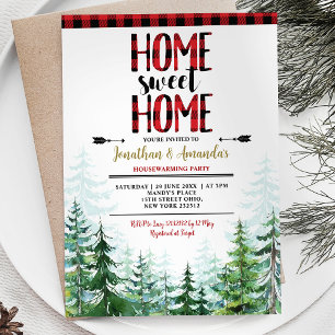 Invitation Maison douce maison Fête de Chaufferie d'Hiver Bûc
