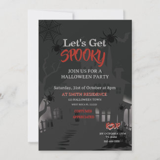 Invitation Maison Effrayante Soirée Halloween Adulte Vintage