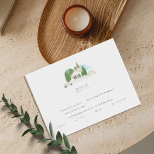 Invitation Maison en aquarelle italienne Mariage RSVP Invitat
