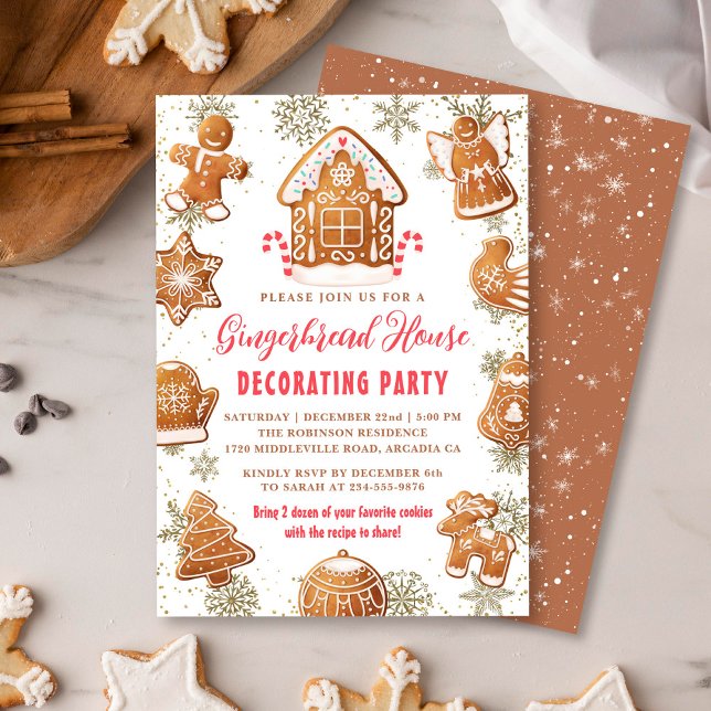 Invitation Maison en pain d'épice Cookie Décoration Fête Fête (Créateur téléchargé)