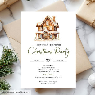 Invitation Maison en pain d'épice cosy fête de Noël terreuse