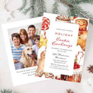 Invitation Maison en pain d'épice Échange de biscuits Noël fê