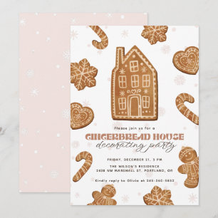 Invitation Maison en pain d'épice Fête de décoration de Noël