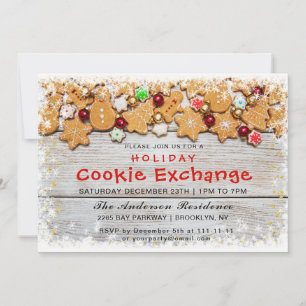Invitation Maison en pain d'épice, Man Holiday Cookie Exchang