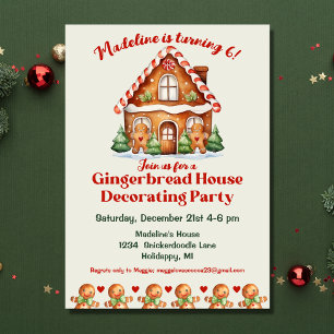 Invitation Maison en pain d'épice mignonne Décoration Anniver