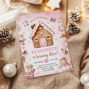 Invitation Maison en pain d'épice mignonne Fête d'anniversair