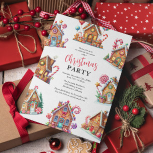 Invitation Maison en pain d'épices Fête de Noël