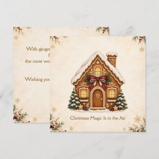 Invitation Maison en pain d'épices nostalgique avec un nœud r