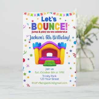 Invitation Maison Gonflable Arc-en-Ciel Coloré Anniversaire I