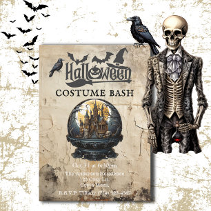 Invitation Maison gothique dans le Globe des neiges Halloween