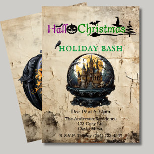 Invitation Maison gothique Hallo-Noël Fête Bash