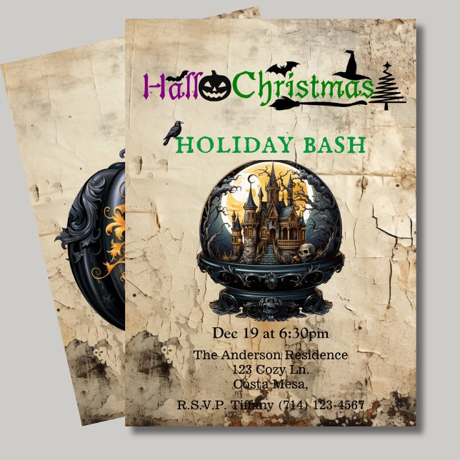 Invitation Maison gothique Hallo-Noël Fête Bash (Créateur téléchargé)