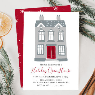 Invitation Maison Grey Cute Avec Porte Rouge Maison Ouverte D