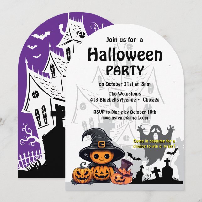 Invitation : Maison HALLOWEEN #2 (Devant / Derrière)