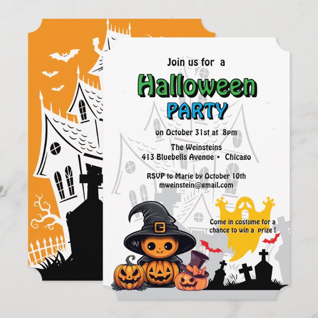 Invitation : Maison HALLOWEEN #3 (Devant / Derrière)