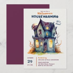 Invitation Maison Halloween Chauffage Hauné Maison Aquarelle