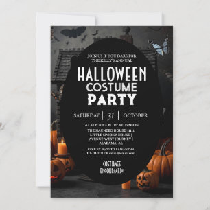 Invitation  Maison Hantée Citrouille Costumes de Halloween Fê
