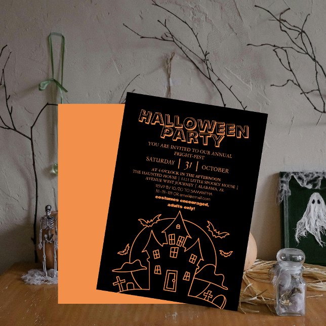 Invitation maison hantée de Boo spooky costume halloween part (Créateur téléchargé)