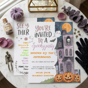Invitation Maison hantée de fantômes mignons Halloween Soirée