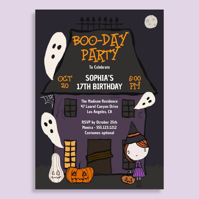 Invitation Maison hantée de fête d'anniversaire d'Halloween m (Créateur téléchargé)