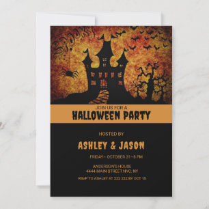 Invitation Maison hantée de la fête d'Halloween adulte