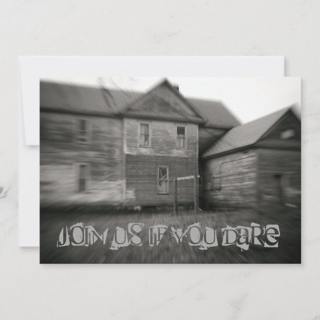 Invitation Maison hantée Éffrayant Vieux Halloween déprimé (Devant)