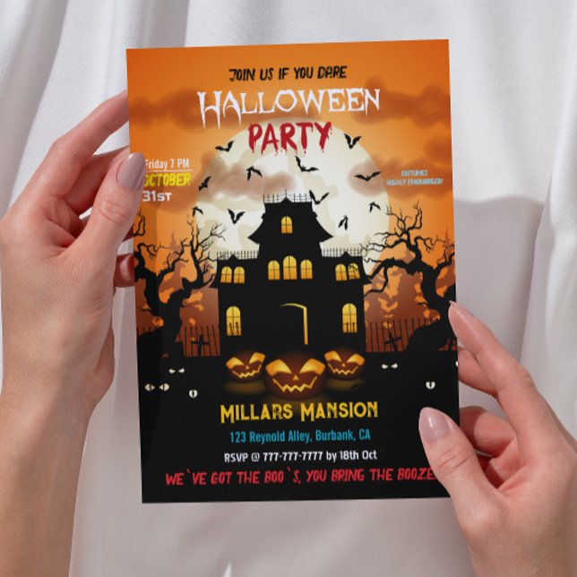 Invitation Maison hantée effrayante Fête d'Halloween (Créateur téléchargé)