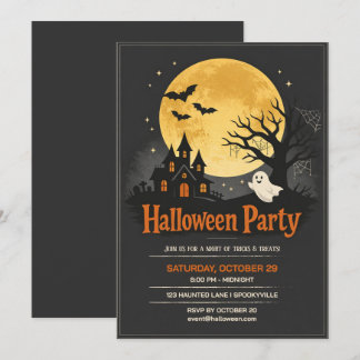 Invitation Maison hantée effrayante Fête d'Halloween