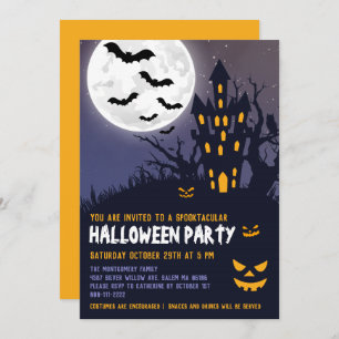 Invitation Maison Hantée éffrayante Halloween Costume pour en