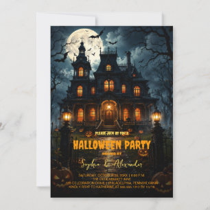 Invitation Maison hantée effrayante Nuit sinistre Fête d'Hall