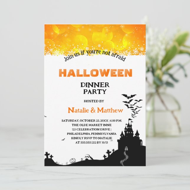 Invitation Maison Hantée Épouvantable Soirée Halloween (Debout devant)