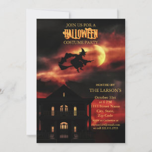 Invitation Maison Hantée et Sorcière pour Soirée H