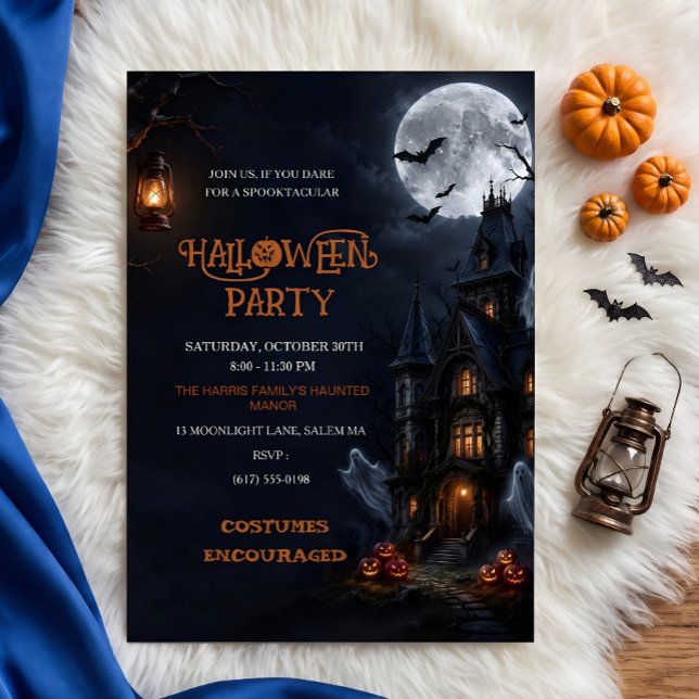 Invitation Maison Hantée Fantômes Halloween Effrayant (Créateur téléchargé)