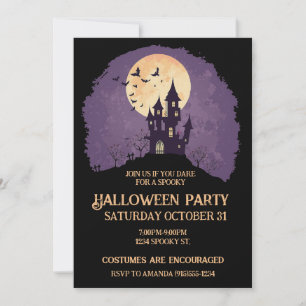 Invitation Maison hantée gothique Halloween