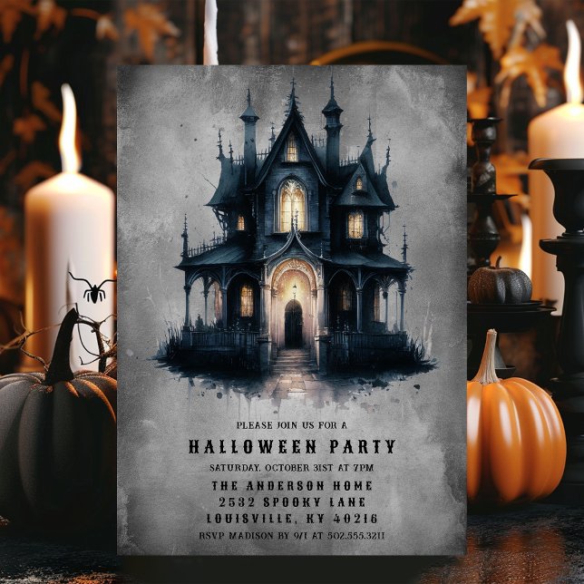 Invitation Maison Hantée Gothique Victorienne Soirée Hallowee (Créateur téléchargé)