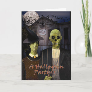 Invitation Maison hantée Halloween American Gothic