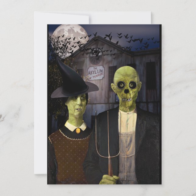 Invitation Maison hantée Halloween American Gothic (Devant)