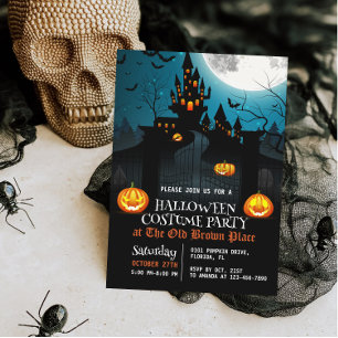 Invitation Maison hantée Halloween Costume Party