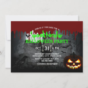 Invitation Maison hantée Halloween Parti Citrouille Déplaisan