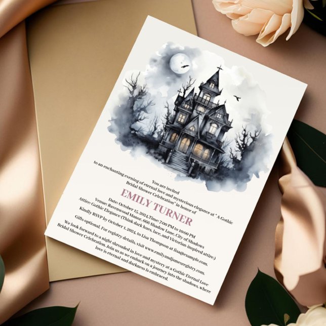 Invitation Maison Hantée Mariage Shower Gothique (Créateur téléchargé)