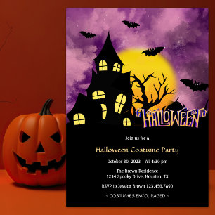 Invitation Maison Hantée Moderne Halloween Costume Party